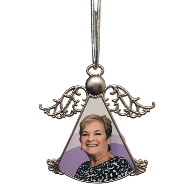 Personalised Metal Christmas Ornament – Angel-Shaped Keepsake
