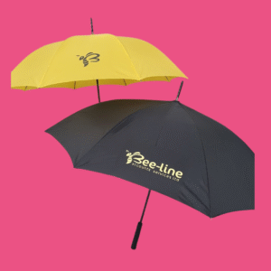 Personalised golf umbrella with custom print on 130cm canopy