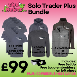TWO NEWTS SOLE TRADER PLUS PACK – WITH SOFTSHELL OR GILET + FREE BUSINESS CARDS